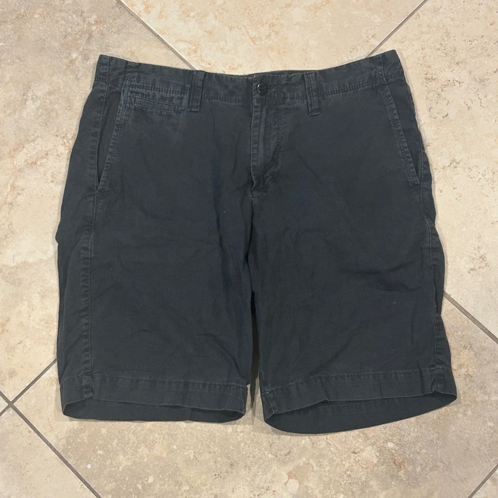 Gap Short Mens 32x10 Washed Black Linen Cotton Chino Lightweight 201283-00 - Picture 1 of 8